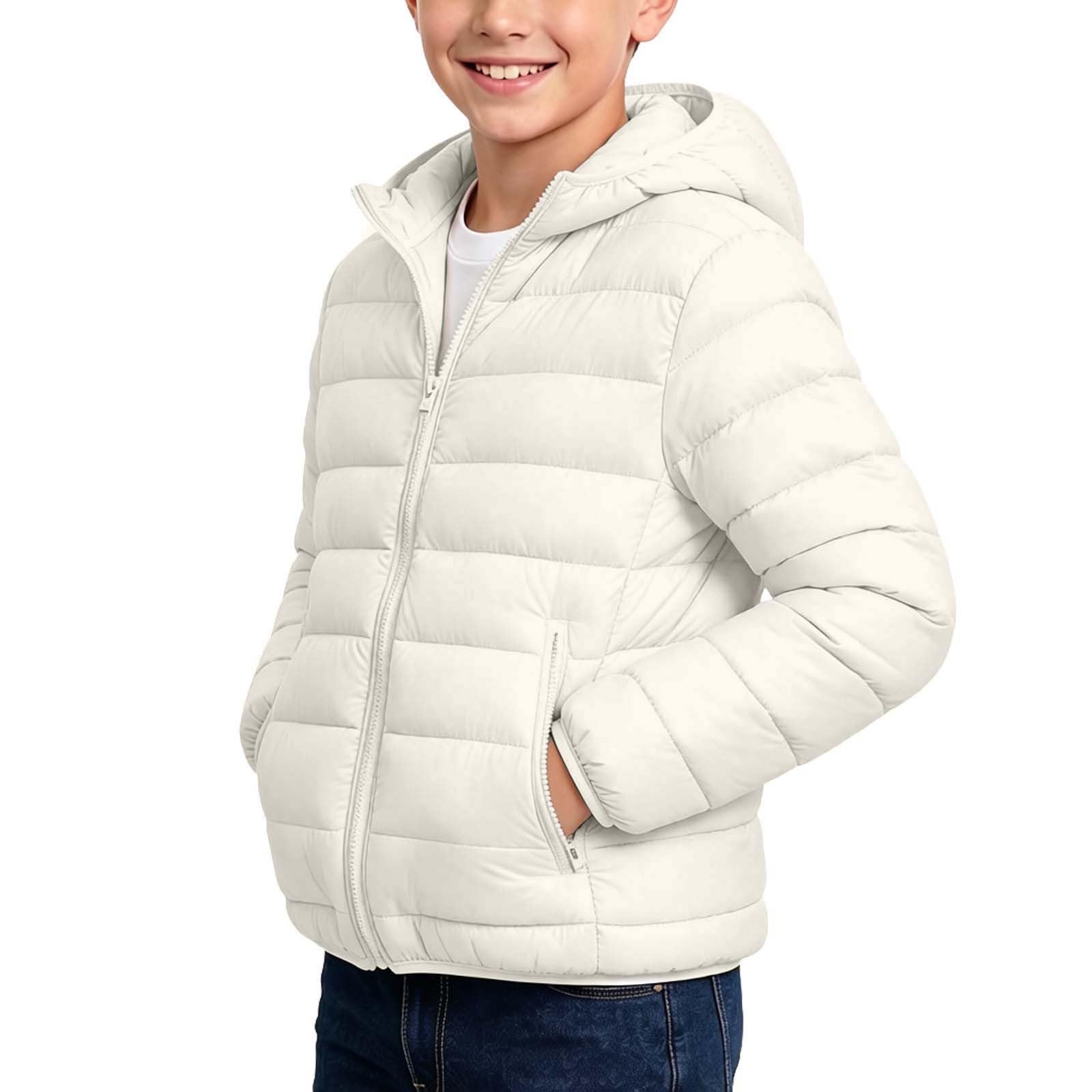 Generisch Kinder Winterjacke Leichte Steppjacke Jungen Mädchen Mit Kapuze | Kinder Übergangsjacke, Winterjacke Kinder Warm, Leichte Wattierte Steppjacke für Alltag und Schule