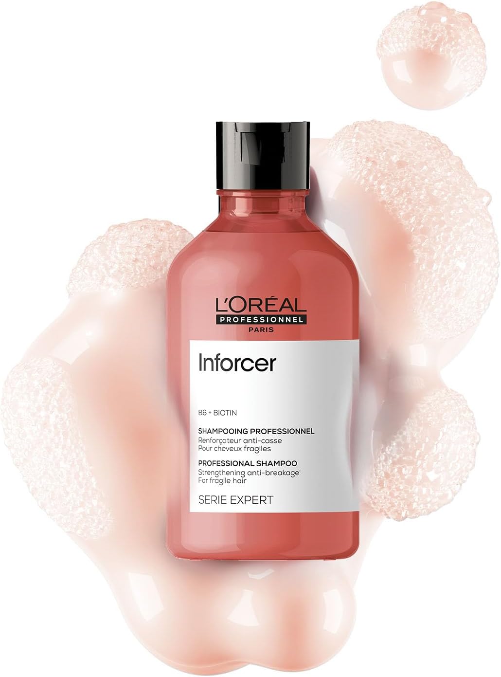 L’Oréal Professionnel Inforcer Strengthening Shampoo for Breakage-prone hair - 300 ml | Professional shampoo with Biotin & Vitamin B6 for less breakage & split ends | L’Oréal Shampoo for Men & Women