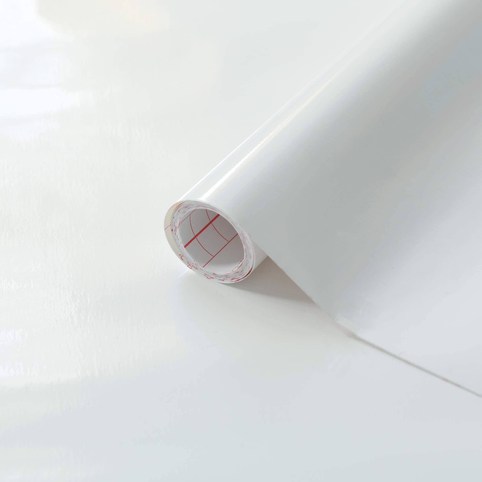 346-0011 Decorative Self-Adhesive Film, Glossy White, 17" x 78" Roll