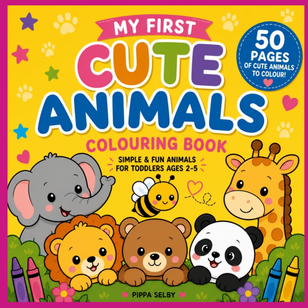 My First Animal Colouring Book: Adorable Animals to Colour, Learn & Enjoy