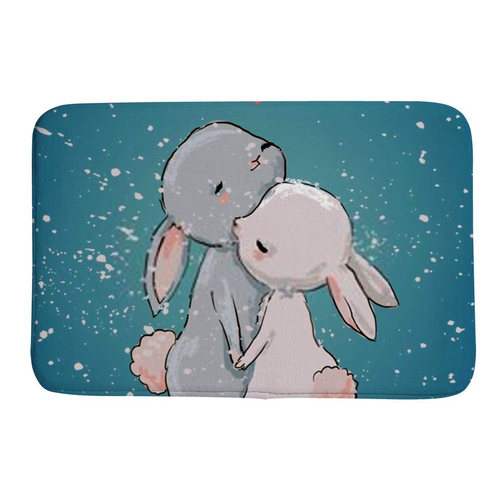 Tapis de bain antidérapant motif lapin pour une sortie de douche sécurisée