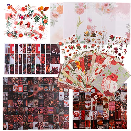 328Pcs Scrapbooking Supplies Kit And Scrapbook Stickers, Journaling Supplies For Aesthetic Decorative, Planner, Bullet Journaling Diy, Craft Projects, Birthday Craft Gift For Teen Girl Kid Women (Red) #TOP3