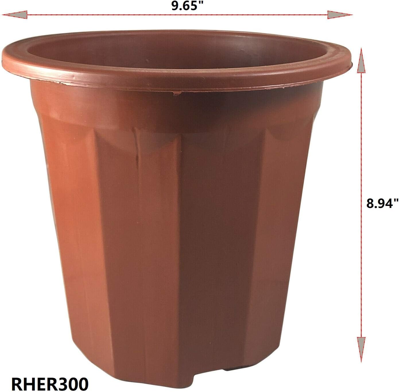 6 Sets / 2.8 Trade Gallon Diameter 9.65" Height 8.94" Brick Red Plastic Pots with Tray/Root Control Design for Flower, Vegetable, Furit nursry Seedling Plants in The Garden Indoor Outdoor
