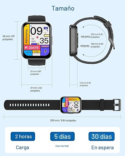 Miniatura 7 de RUIMEN Relojes inteligentes para hombres y mujeres (respuestahacer llamadas) compatibles con teléfonos iPhoneAndroid, pantalla HD de 1.85 pulgadas,