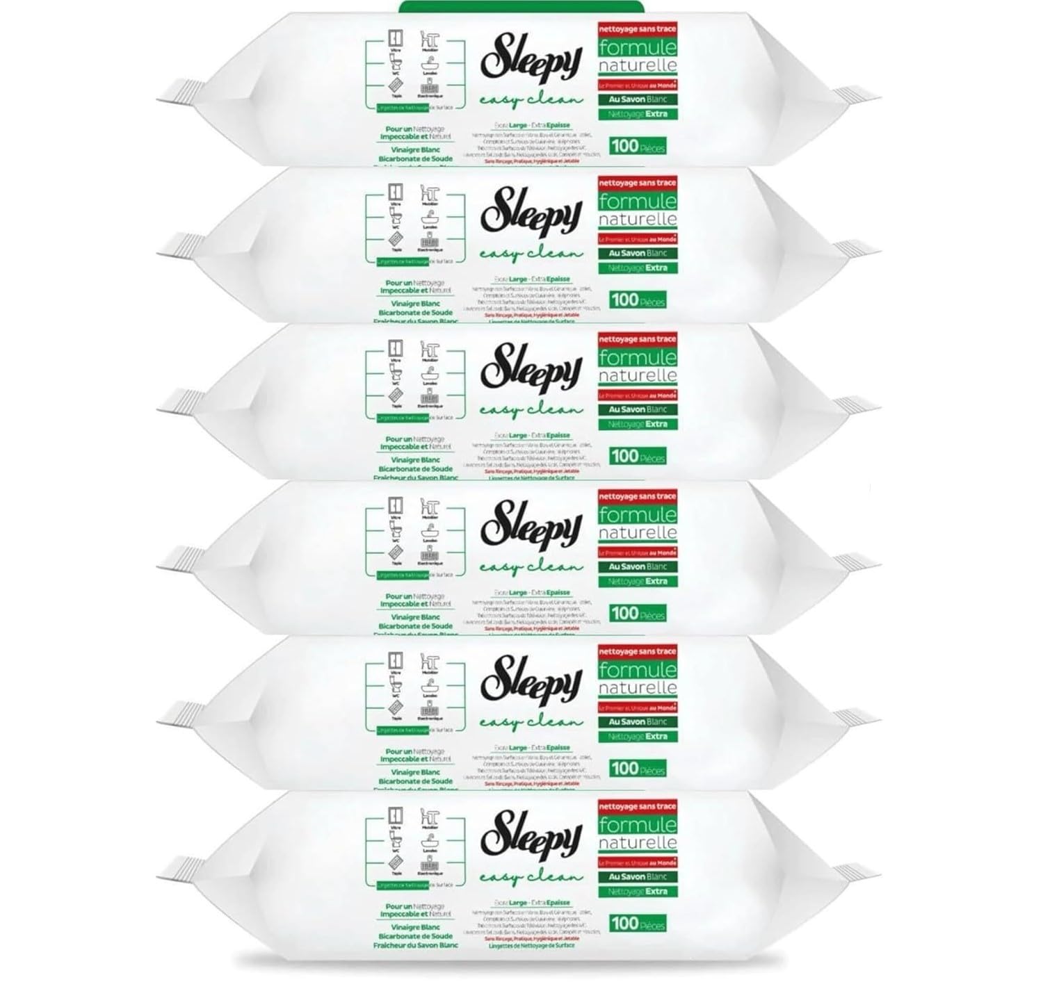 Sleepy Easy Clean salviettine per la pulizia multiuso 6 x 100 pezzi umidificate per casa