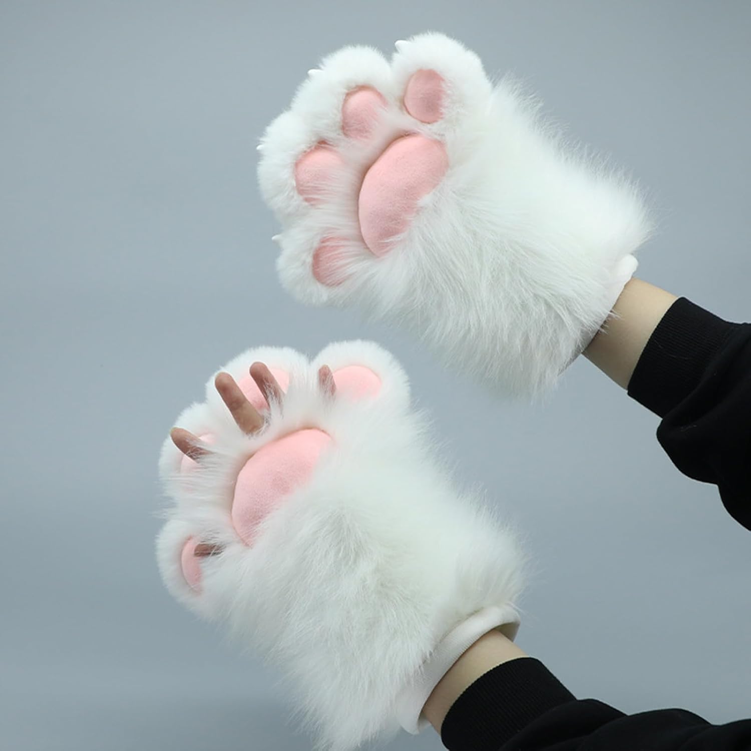 Animal Paw Gloves For Teens Adult Cats Claw Gloves Fingerless Animes Mittens For Adult Halloween Roleplay Costume