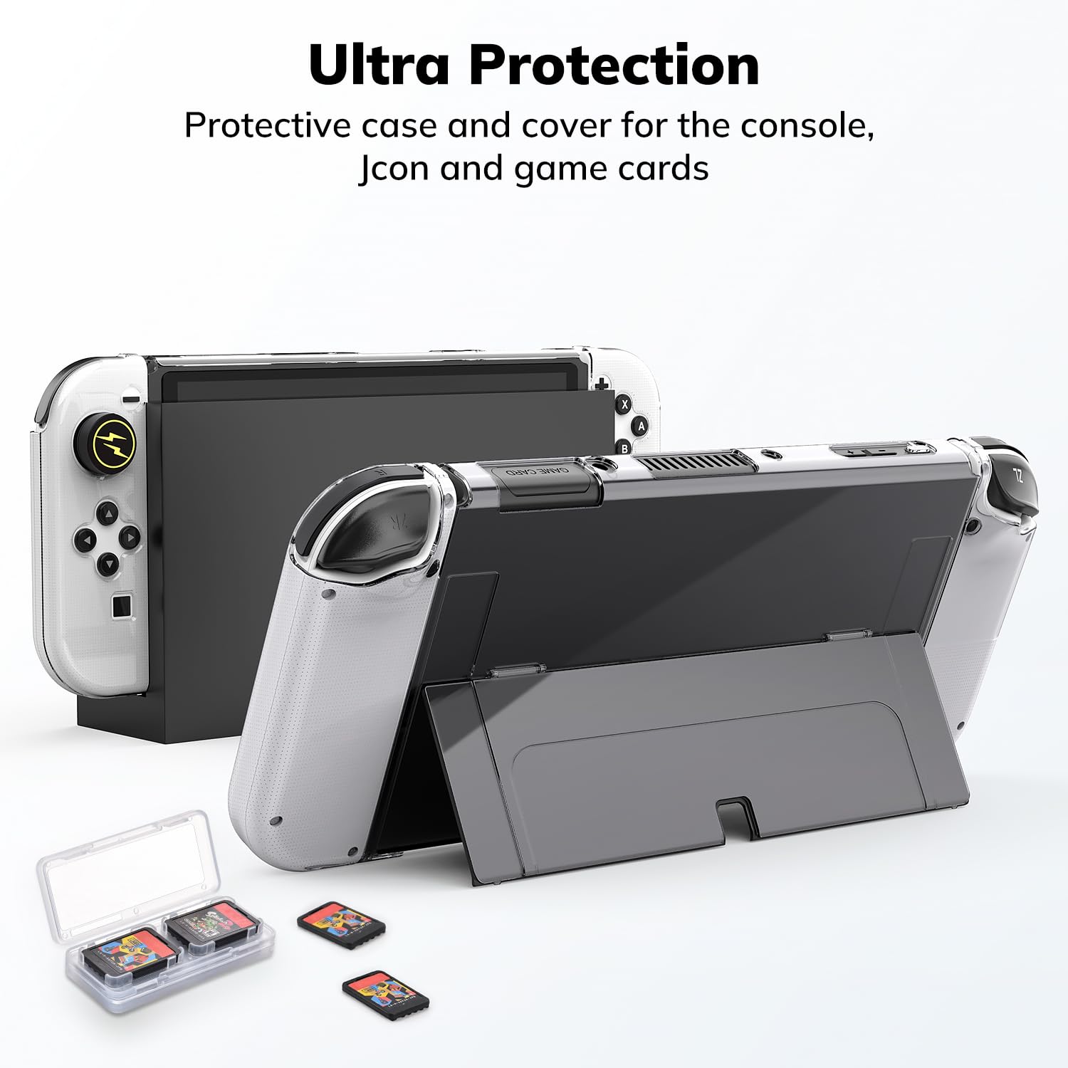 Younik Switch OLED Funda, Paquete de Accesorios OLED 14 en 1 con Estuche de Transporte Switch OLED, Accesorios Protectores para Consola Switch y J-con, Estuche para Tarjetas de Juego (Patrón Y)