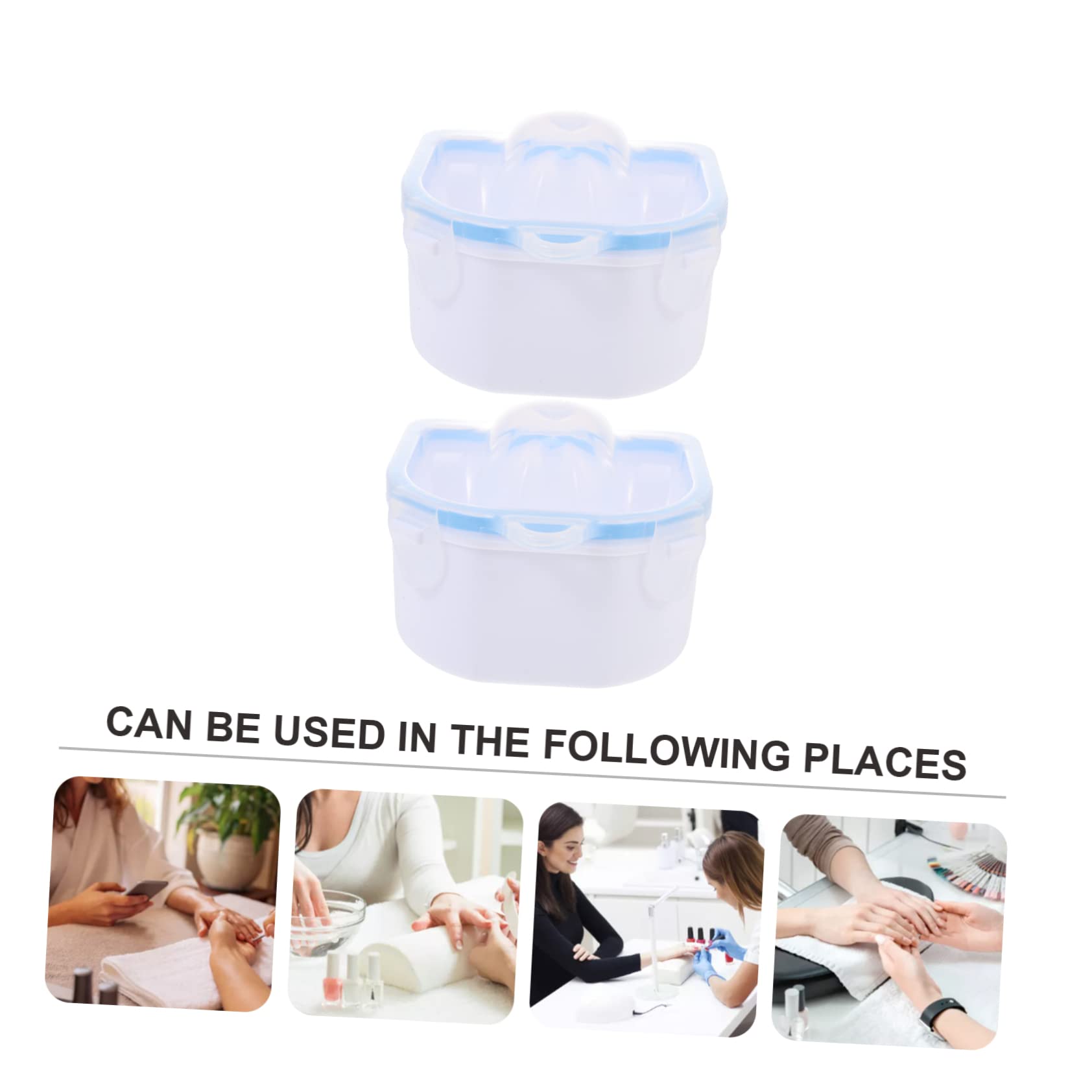 NOLITOY Nail Polish Remover Bowl Set 2pcs Hand Soak Bowl for Nail Art Safe Material Abs Easy to Use