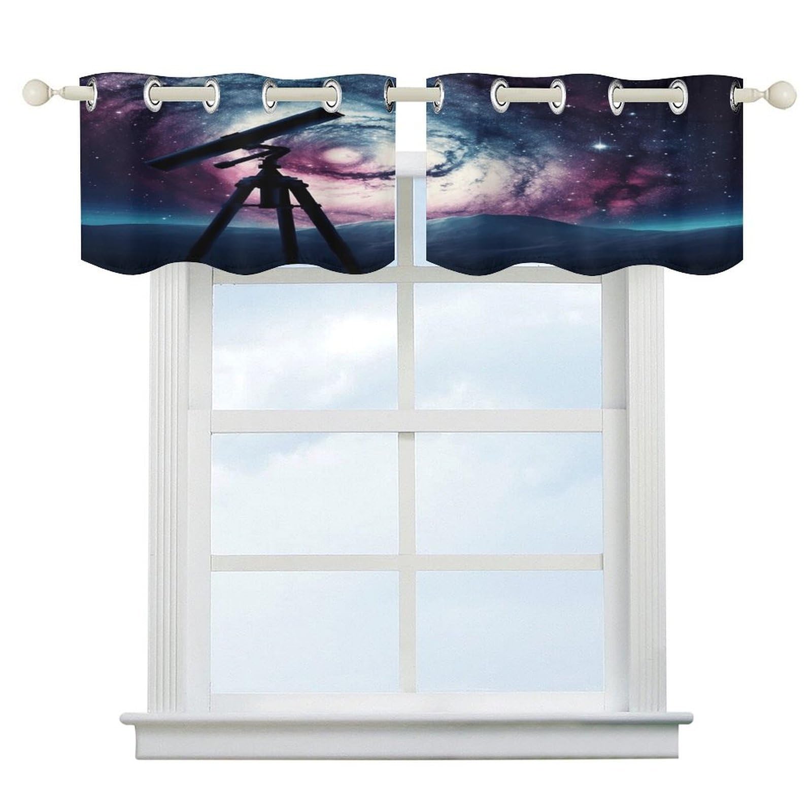 Cortinas opacas de galaxia espacial de 52x18.1'' ideales para ventanas de cocina