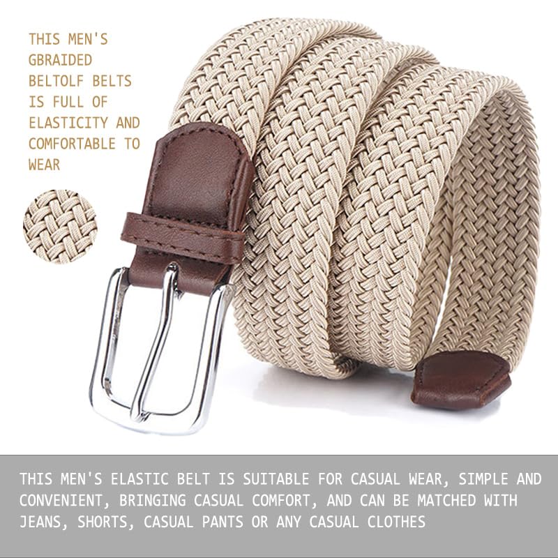 Elastic Braided Stretch Work Belts for Men/Women with Multicolored, Canvas Woven No Hole Elastic Belts,Casual Stretch Belts4