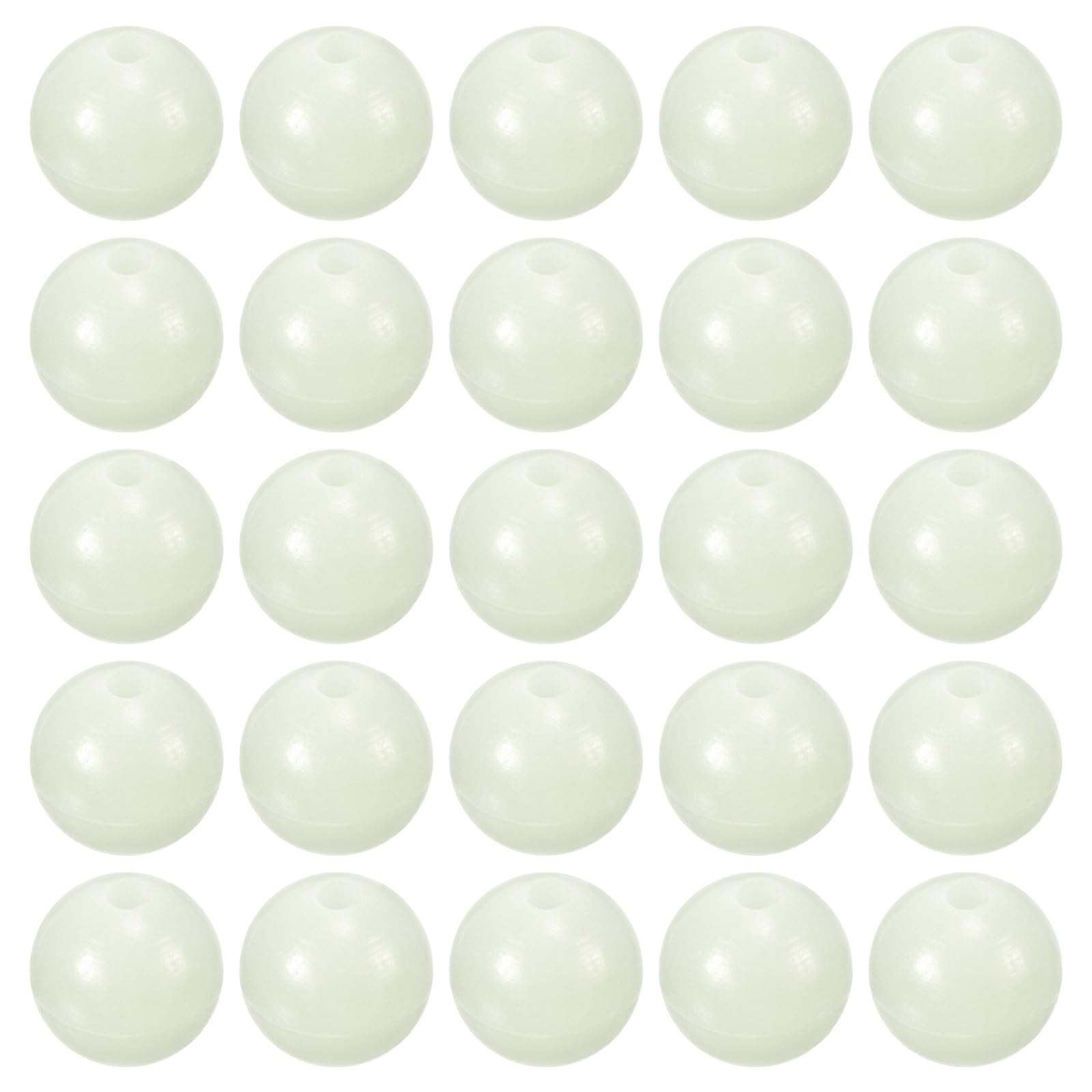 M METERXITY 200 Pcs Glow Fishing Beads - Plastic Luminous Round Bait Egg Lure Rigs Apply to Outdoor Tackle Tool (12mm, White)