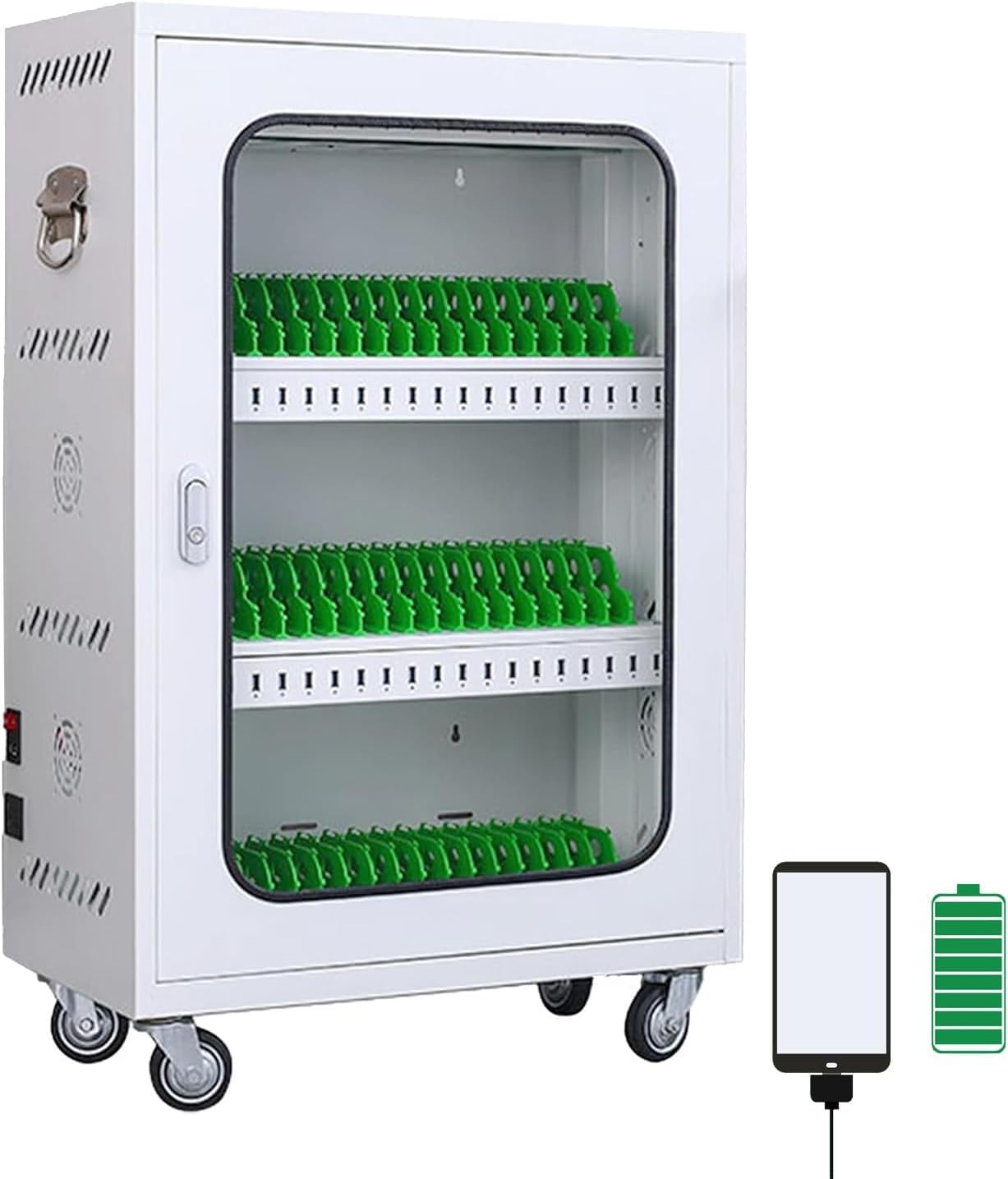 GTHTUHFD Portable 50-Slot Rechargeable Phone Storage Locker Mobile Charging Station For Students & Employees - Secure Cellphone Safe For Schools & Offices,50 Slots