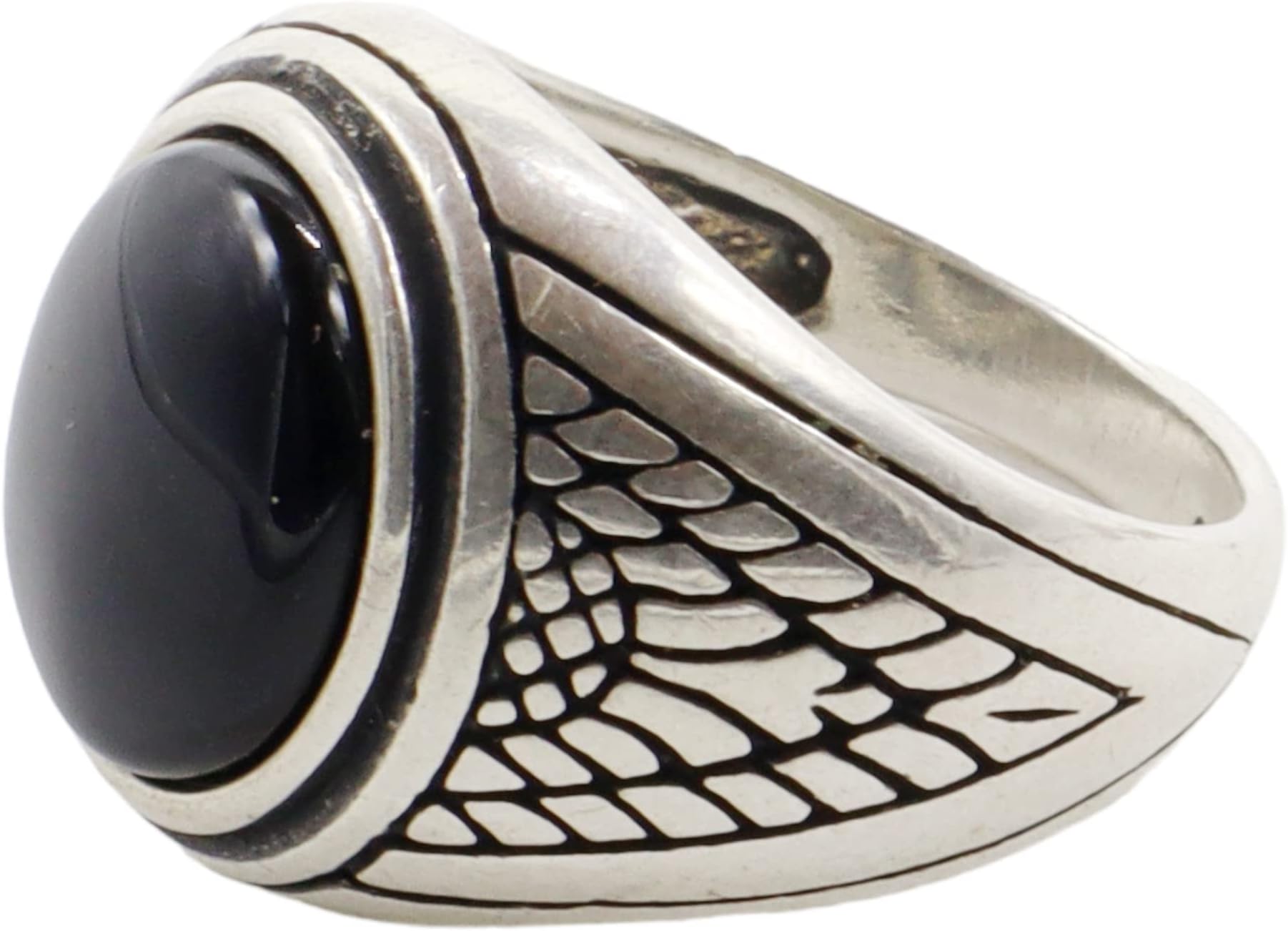 Silver Handmade Ring 925k Sterling Silver Black ONYX GemStone Ring Men's Ring - Black Stones - Outstanding Gifts for him gemstone Rings KOHI Ring- KCR021 (6.5)