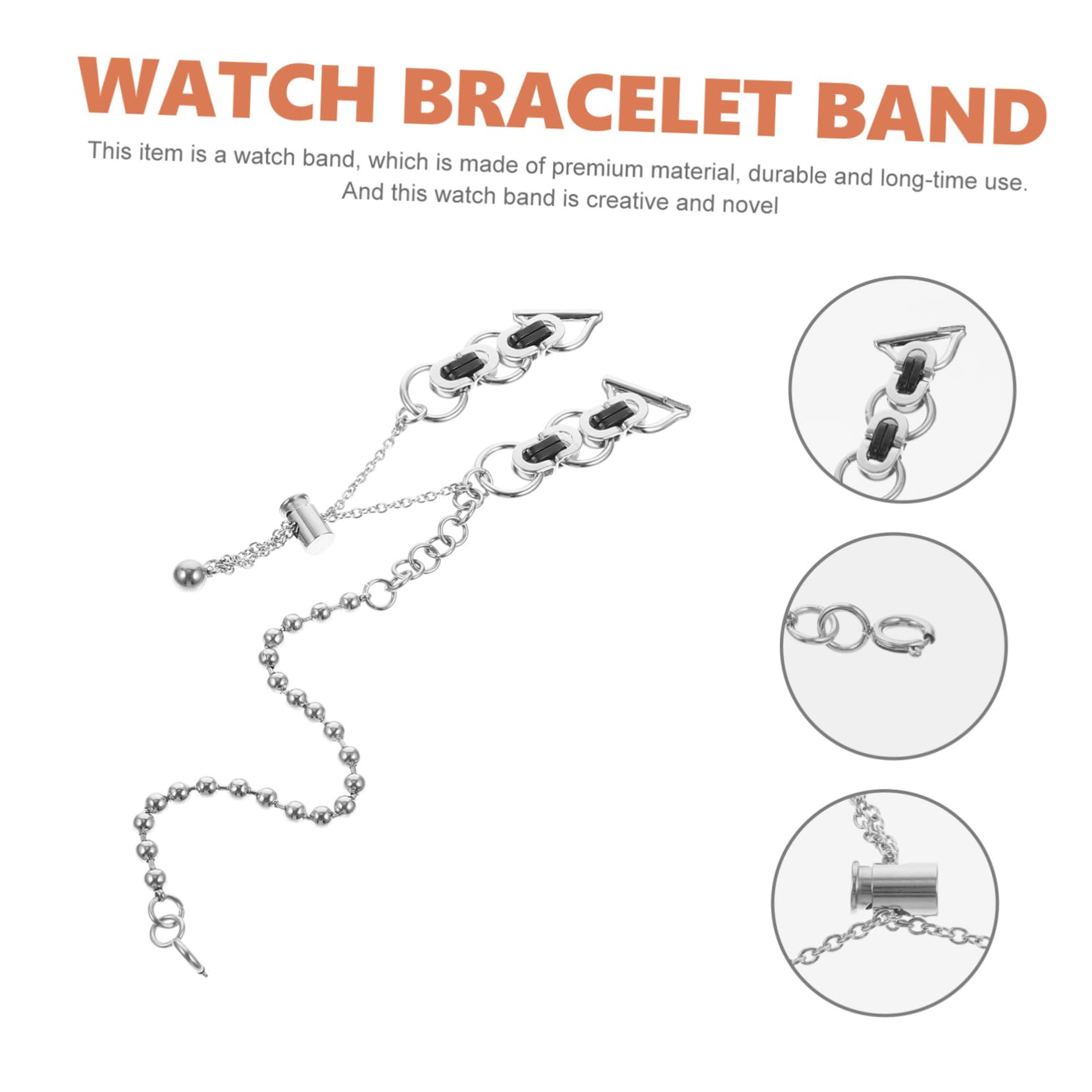 3 Pièces Double Tour Perle Chaîne Bracelet Chaînes Montres Bracelets s De Montre Montre Chaîne Chaîne Style Chaîne En Acier Inoxydable