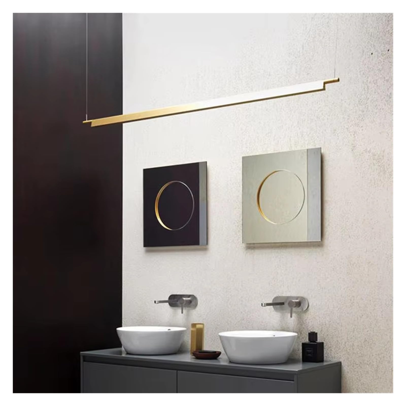 LXMQEF Lampada a Sospensione lineare nordica Design Creativo sospeso Soggiorno Ufficio Ristorante Tavolo da Pranzo a LED Lampadario Lungo, Isola