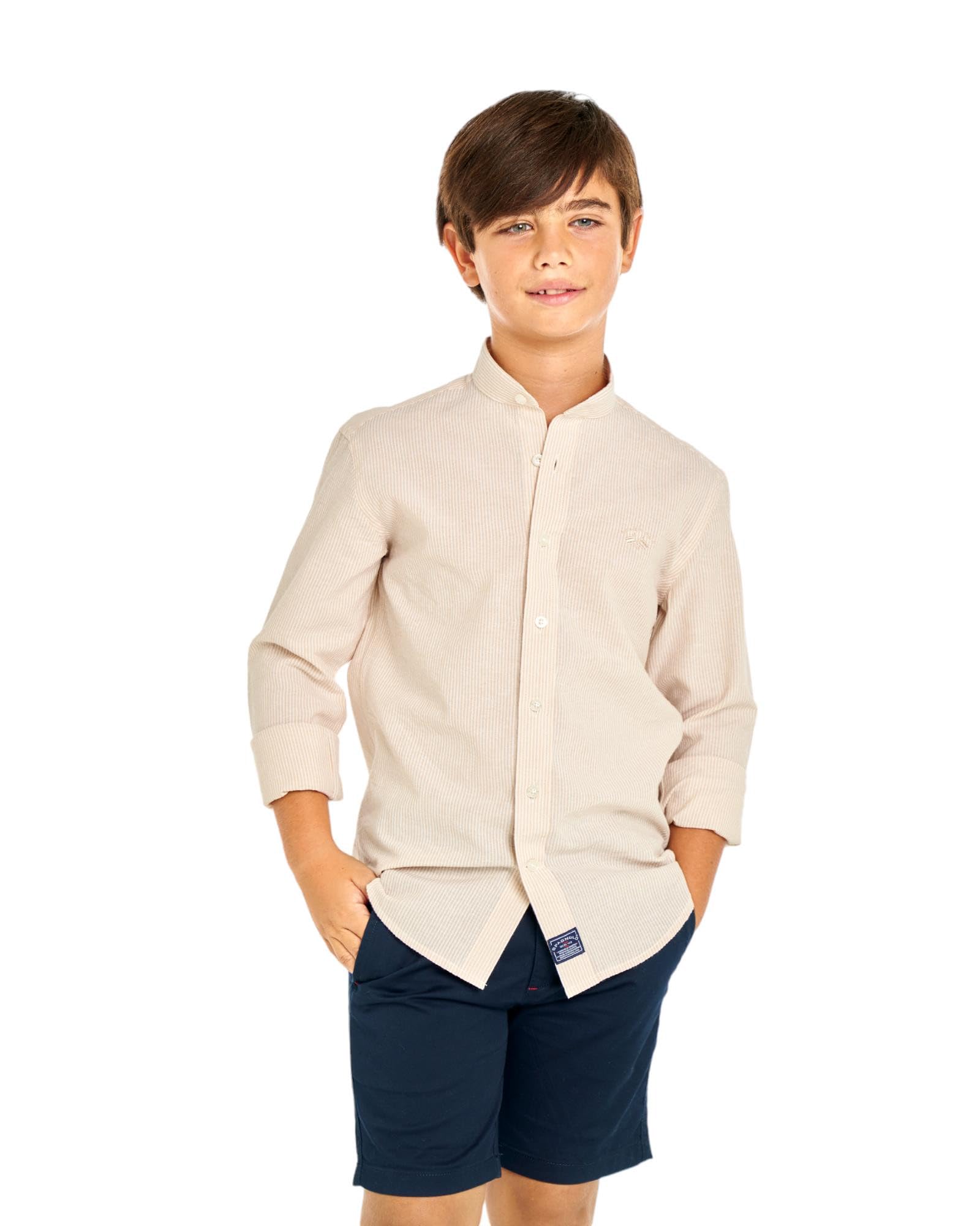 SPAGNOLO Camisa DE NIÑO Popelin Cuello Mao Estampado