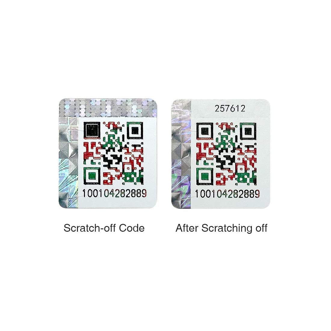 1 rollo/1000 unidades 22 x 22 mm etiqueta anti-falsificación autoadhesiva original autenticidad verificación seguridad código QR 3D holograma etiqueta con número de serie único (plata)