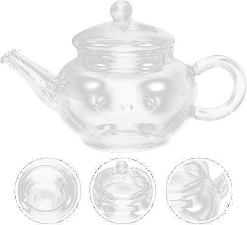Miniatura 7 de Tetera de vidrio suelta tetera infusor de vidrio con colador de 8.5 fl oz, tetera transparente segura para estufa, calentador de té de vidrio