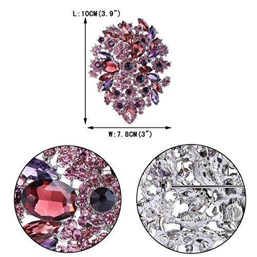 Image of EVER FAITH Women's Austrian Crystal Vintage Style Flower Leaf Cluster Brooch Pendant
