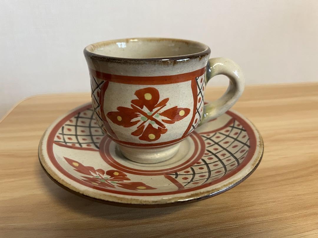 Amazon | やちむん壺屋焼きコーヒーカップ&ソーサー 2客セット | ノー