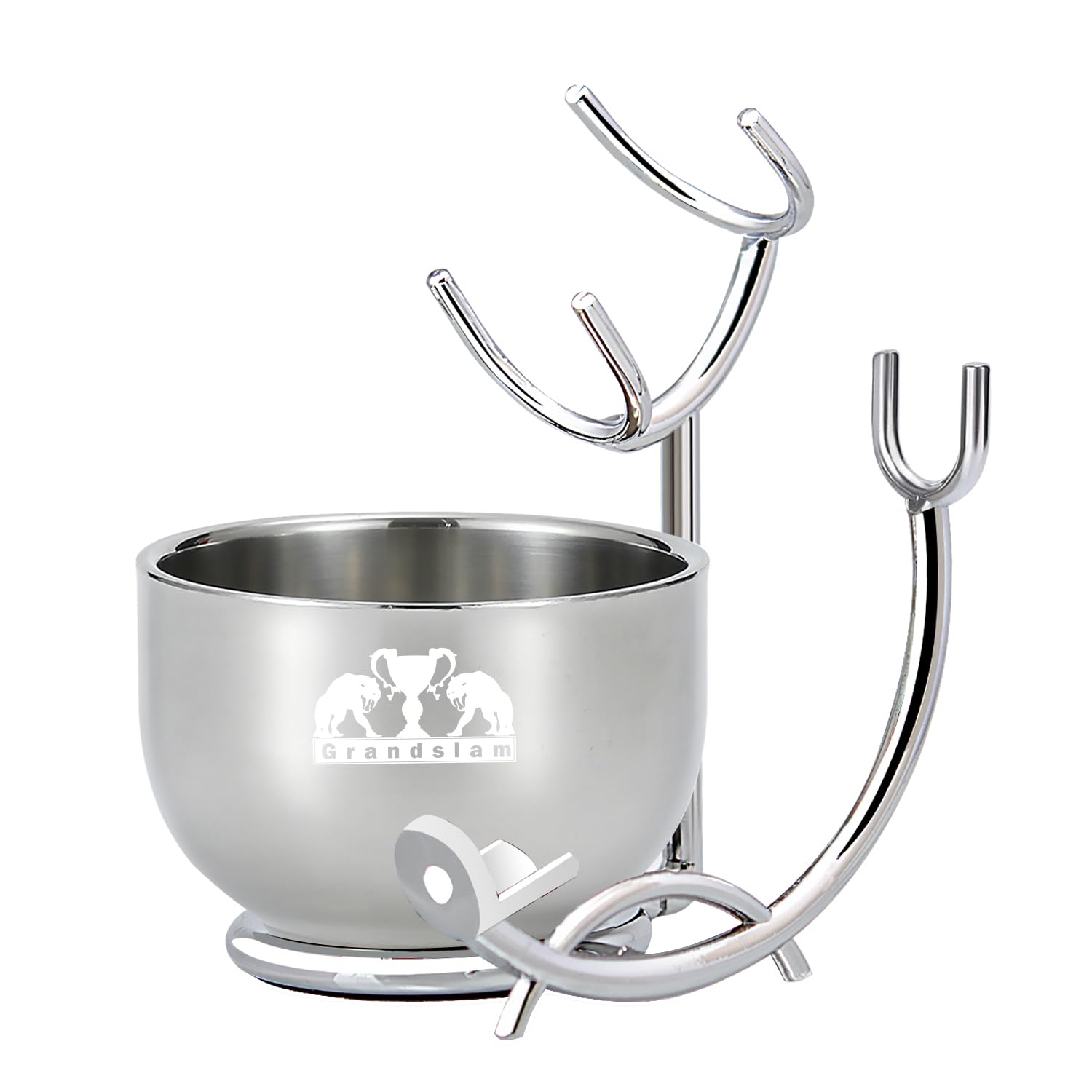 Grandslam Safety Razor Shaving Kit for Men,Pure Badger Hair Brush and Double Edge Safety Razor with Rosewood Handle, Stainless Steel Shaving Stand and Double Layer Large Bowl with 10 Blade