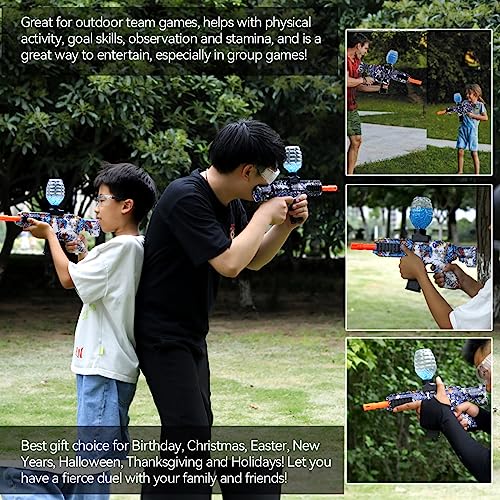 HYNXM 2 Pieces Gel Ball Blaster Toys - Eco-Friendly Orby Gun with 4 Rechargeable Battery, 3 Round Hopper, 2 Goggles, 60000+Eco-Friendly Toy ammunition, Sports Toys Ages 14 & Up - Image 6