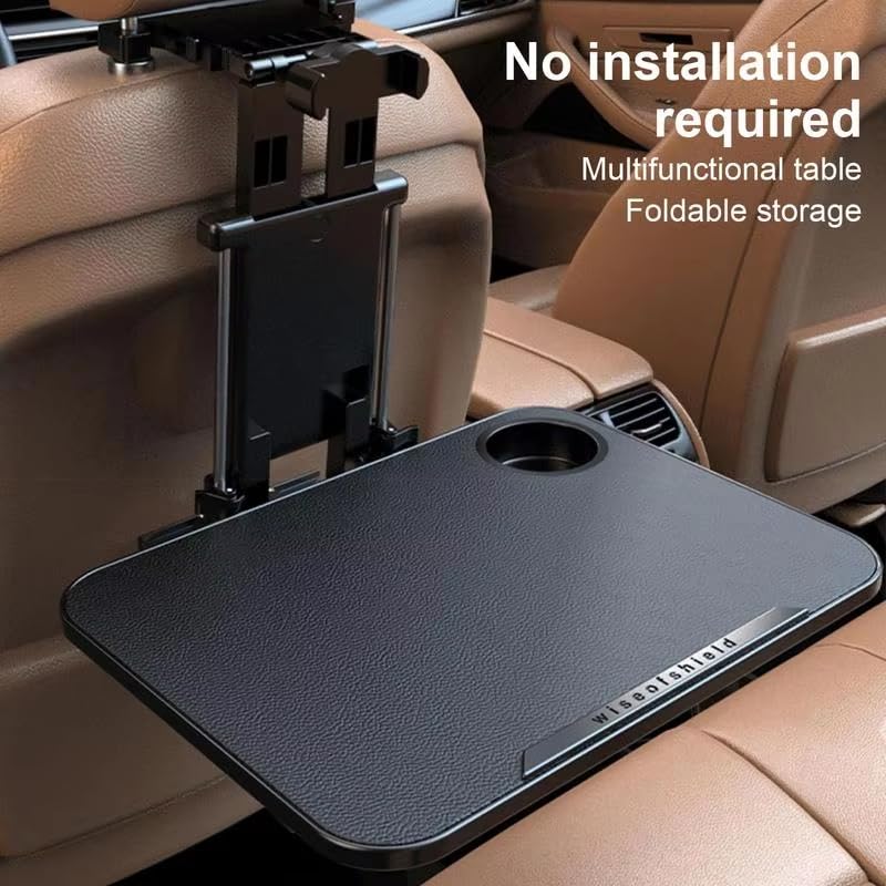 Mesa de Coche Compatible con Hyundai Kona EV, Mesa Plegable para Asientos Traseros Coche con Soporte para Tablet y Portavasos, para Viajes, Trabajo, Comidas,with Phone Mount