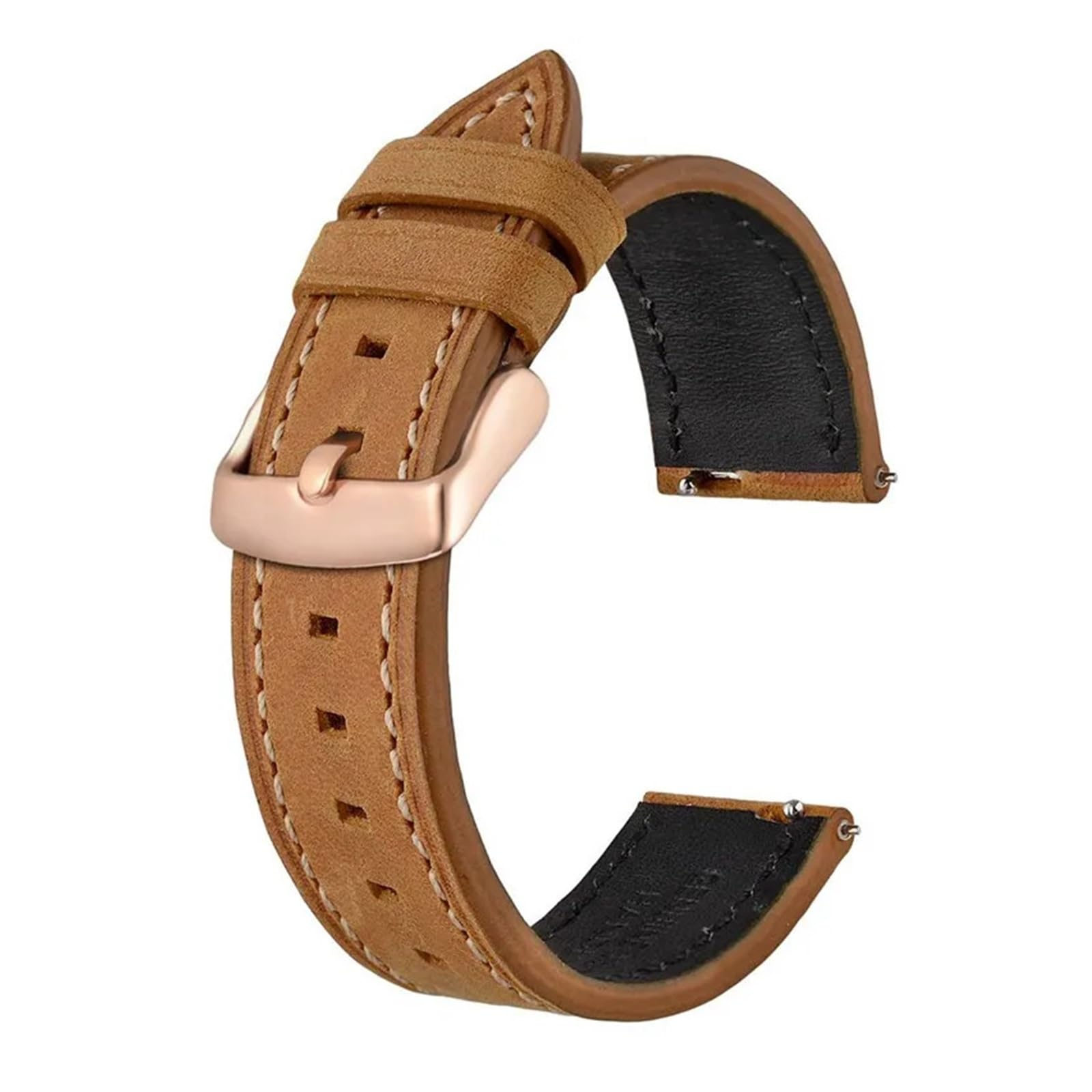 Cinturini, Cinturino for Orologio ~ in Vera Pelle for Uomo Donna(Light Brown,21mm)