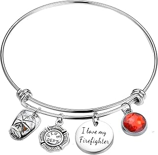 Firefighter Gift Bracelet I Love My Firefighter Bracelet Firefighter Jewelry Gift for Firefighter Wife Husband Boyfriend Gifts