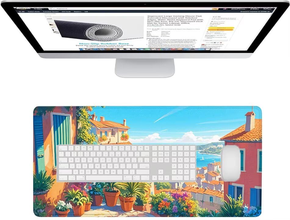 Tapis de souris gaming imperméable à bords cousus D1-902