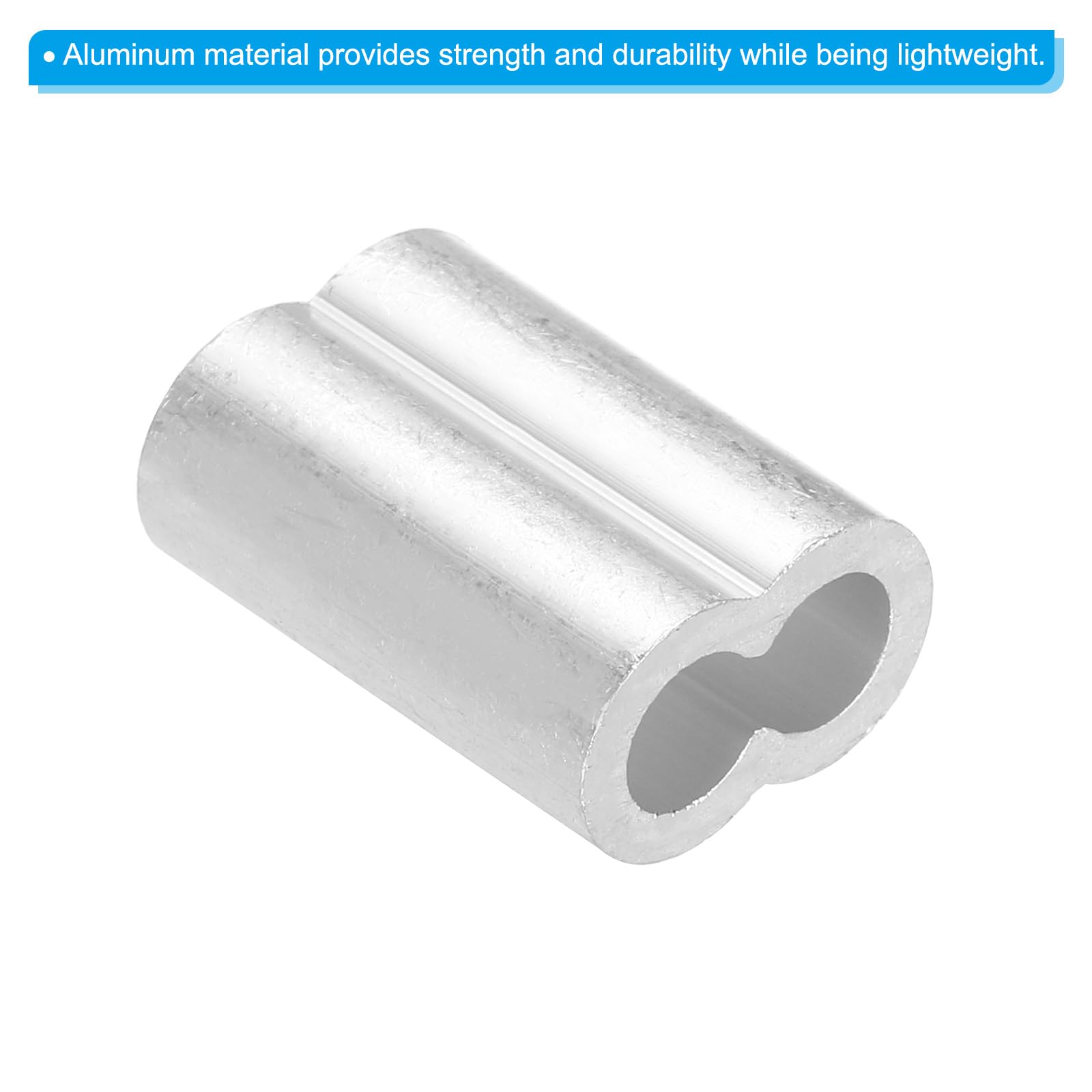 QUARKZMAN 15/64" 6mm Manicotto Anello Crimpatura in Alluminio, Doppia Ghiera per Estremità Cavi Metallici, Argento 120pz