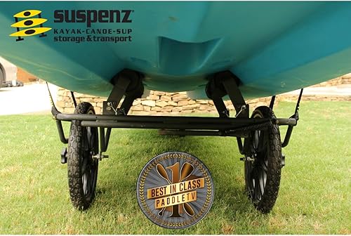 Miniatura 4 de Suspenz Carro de transporte de canoa para kayak, carrito de transporte todoterreno con ruedas sin aire y soporte no planas, capacidad de carga de