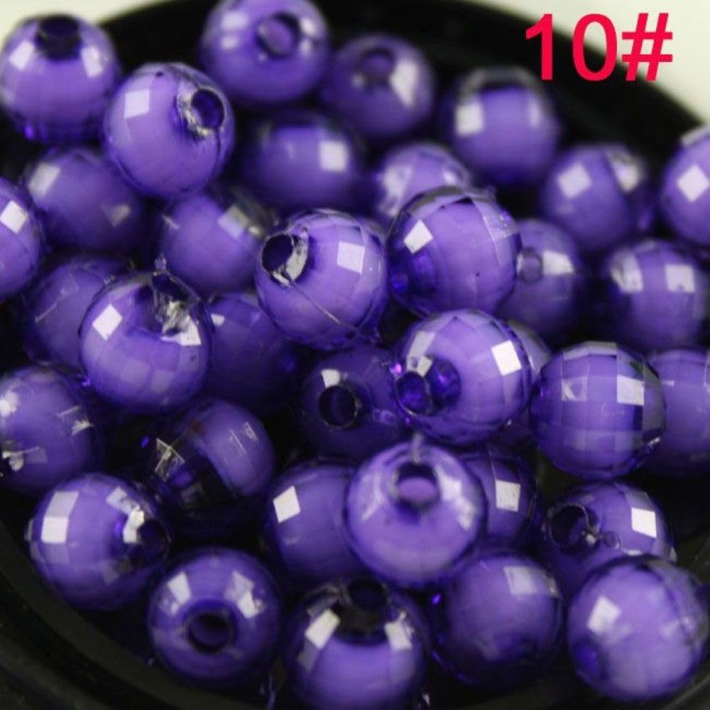 8Mm 10Mm 12Mm Color Round Ball Loose Spacer Beads Sew On Acrylic Beads Diy Beaded Braided Beads Jewelry Making Toys - (Color: Color 10 / Size: 100Pcs 12Mm)
