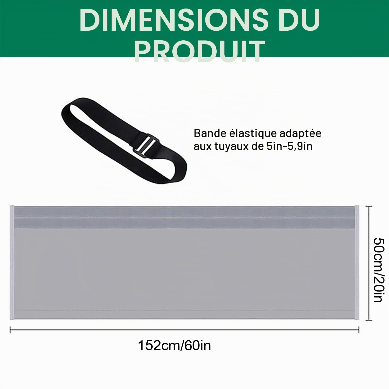 150 x 50 cm - Tuyau d'évacuation d'air - Accessoire pour climatisation portable - Housse de protection pour climatisation - Housse de protection pour climatisation et 5,9"