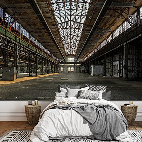 Wall26 - Industrial Interior Of An Old Factory Building - Removable Wall Mural | Self-Adhesive Large Wallpaper - 100X144 Inches #TOP4