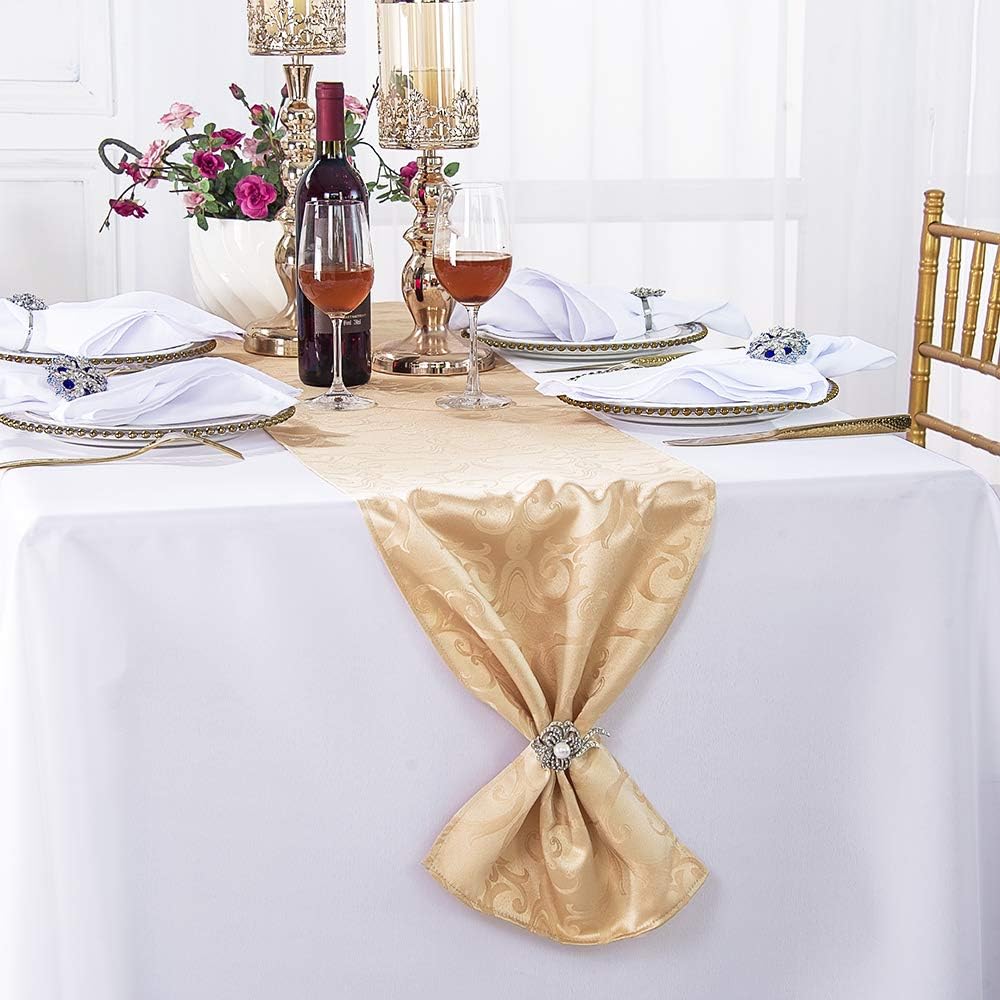 ショパン12 " x 108 " Versaillesジャカードポリエステルテーブルランナー(921 ) イエロー 