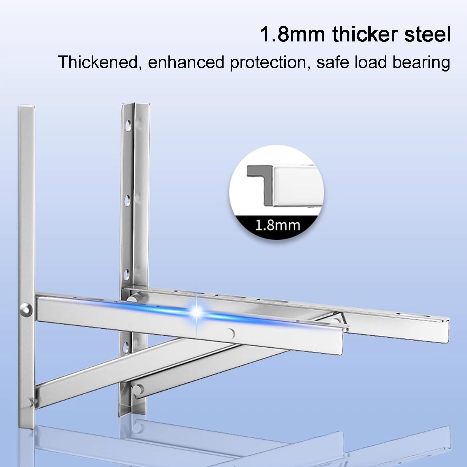 Genérico Soporte de Pared Exterior Resistente para minisplit de Aire Acondicionado, Soporte Plegable de Acero Inoxidable 304, 50 x 50 cm, solución de Montaje de CA Duradera y Resistente a la intemper