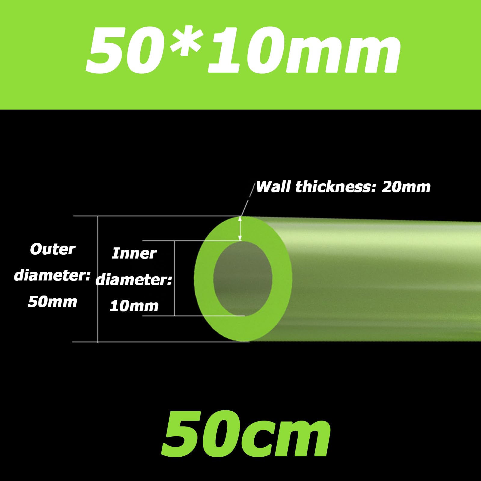 Hohlstab aus Polyurethan-Feder, PU-Hohlstab Polyurethan zur Bearbeitung in verschiedenen Größen (Außendurchmesser 50 mm, Innendurchmesser 15 mm)(OD 50*ID 10mm)