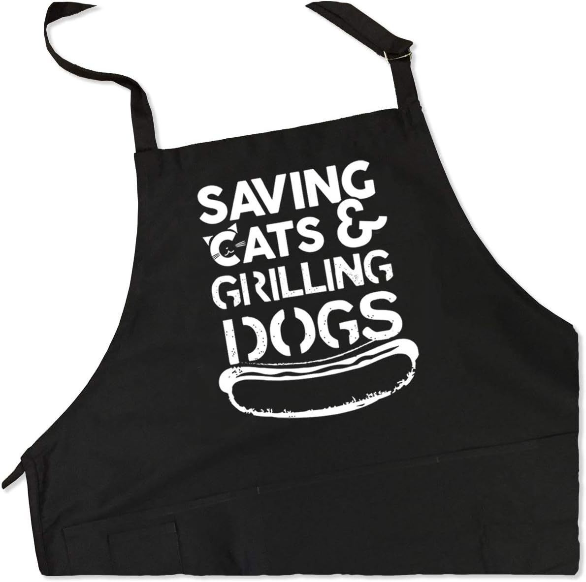 Saving Cats Adjustable BBQ Apron for Men, One Size