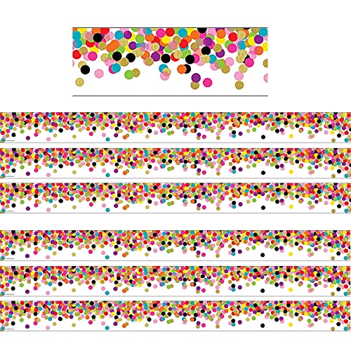 Bordure droite confettis pour tableau d'école 6 rouleaux de 10,6 mètres