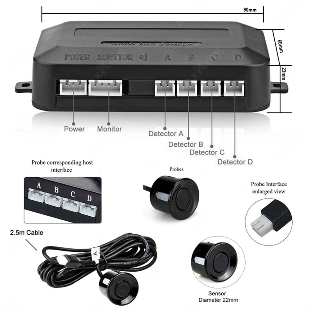 Sensor Aparcamiento Kit Radar Marcha atrás Coche, Sensor