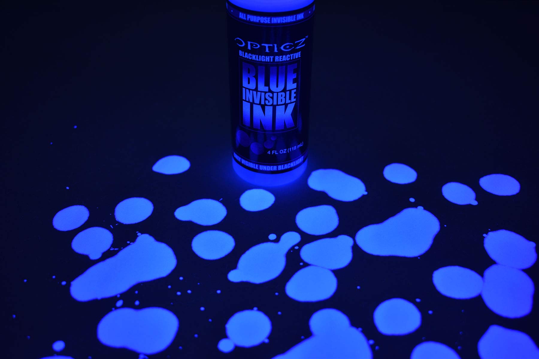 Opticz UV Blacklight Reactive Invisible Blue Ink Hand Stamping