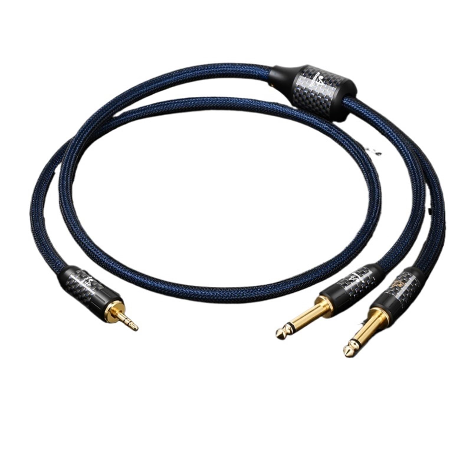 Kabel HiFi 3,5 na Dual 6,5, rozdzielacz Y, stereo, 3,5 mm na podwójny kabel audio 6,5 mm TS do wzmacniacza miksera (0,75 m)