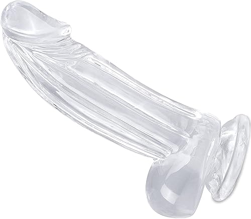 Consoladores realistas transparentes con ventosa de 8.7 in8.7 pulgadas, juego manos libres, juguete sexual suave realista para principiantes,
