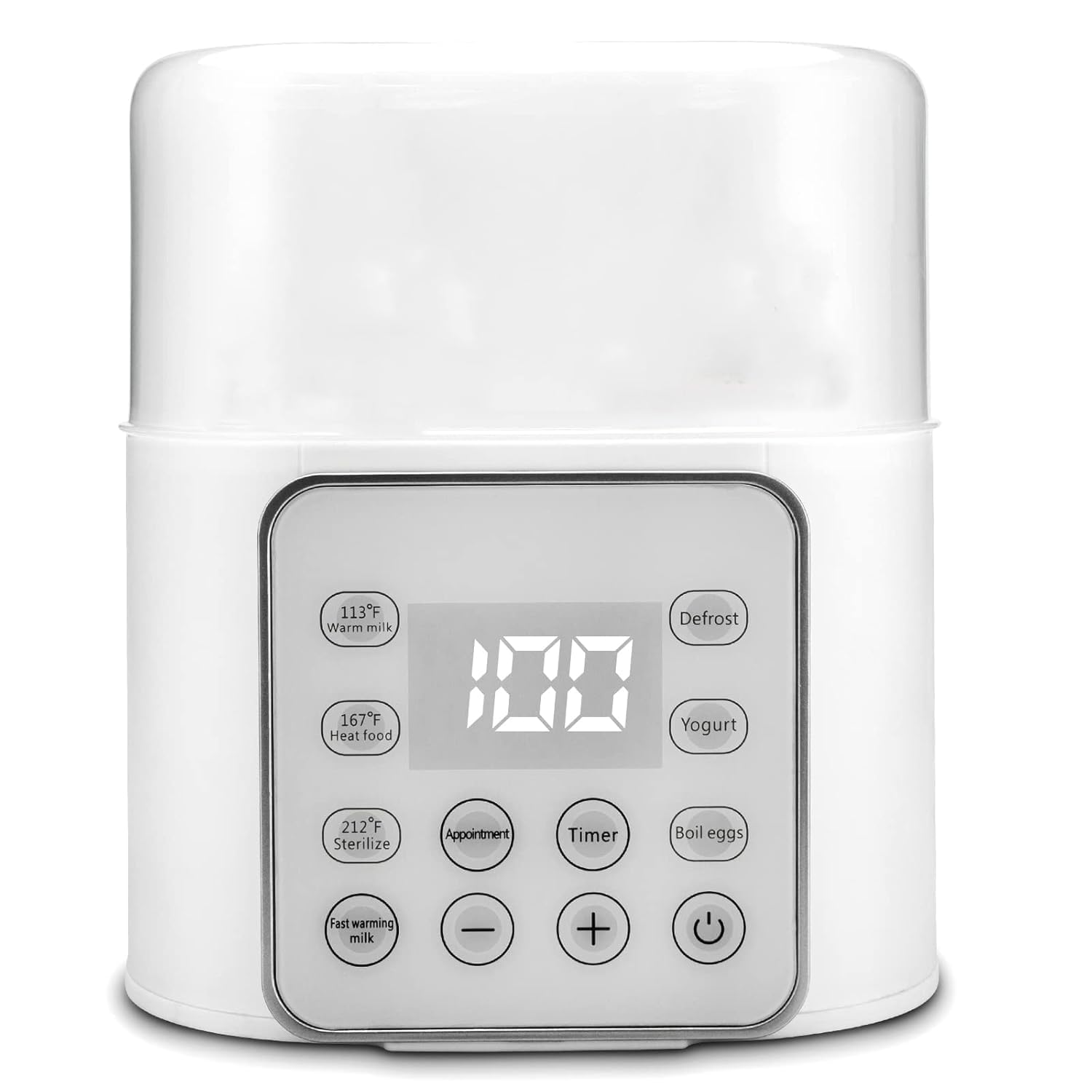 Babyflaschenwärmer 10-in-1 Digital Muttermilch Erwärmer für 2 Flaschen | Dampfsterilisator & Erwärmer 10-in-1, Digital Temperaturanzeige, 2 Flaschen, Muttermilch schonend erwärmen, BPA-frei PP