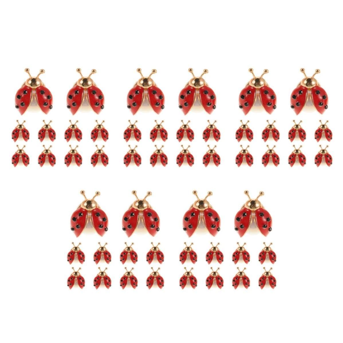 50 Pezzi Spilla Coccinella Vintage in Lega Cristalli per Donna | Fissaggio Nascosto, Struttura Robusta, Aggancio Facile, per Camicie e Cappelli, Uso Quotidiano in Ufficio