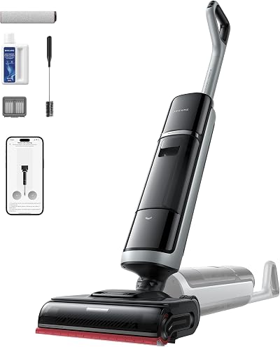 DREAME H15 Pro Wet Dry Vacuum Cleaner, 185°F Hot Water Floor Cleaning, Cordless Vacuum Mop with GapFree AI Robotic Arm, 22KPa Suction, 0 Hair Tangle, 212°F Self-Clean, 194°F Hot Air Drying