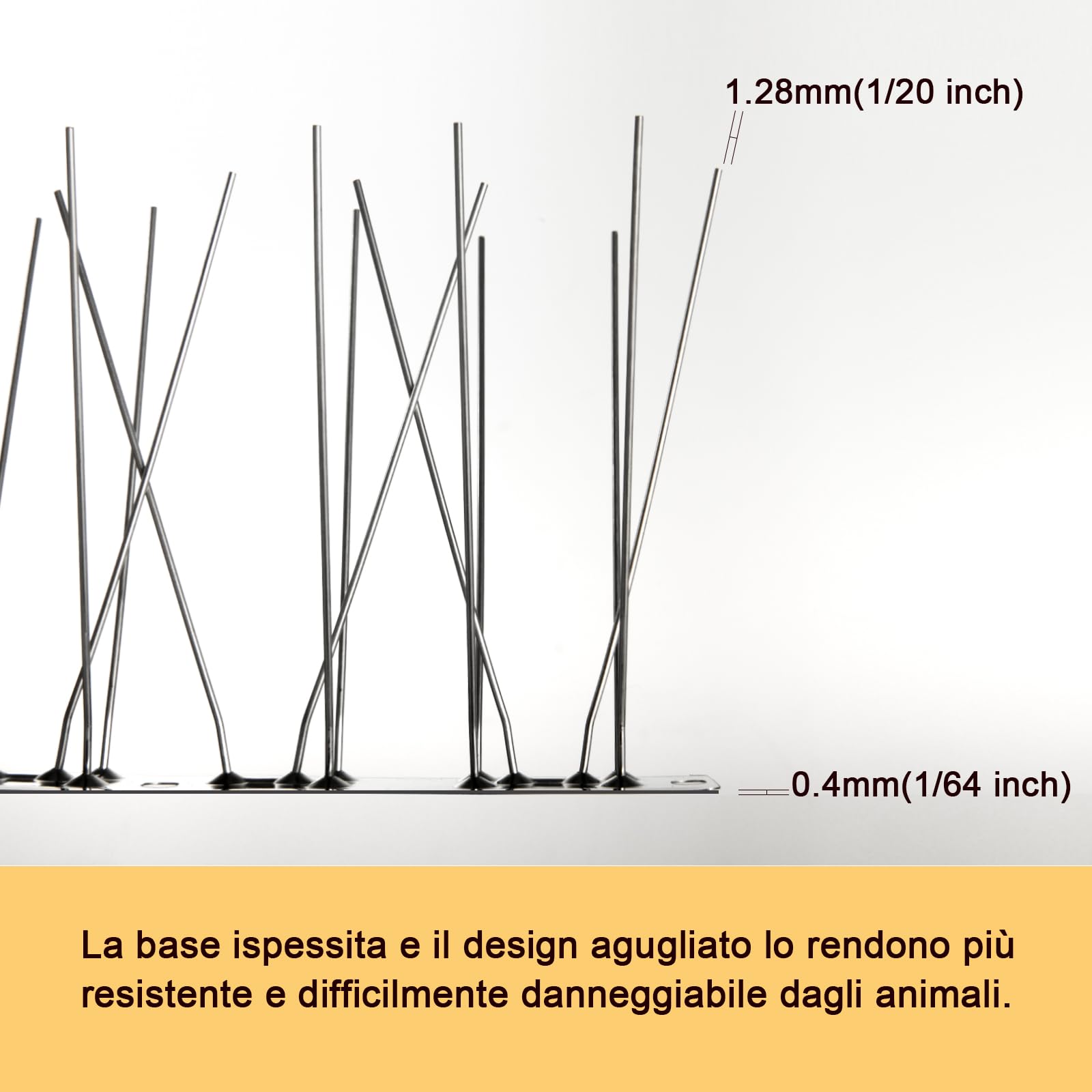 OFFO Dissuasori Piccioni, Spuntoni per Piccioni Pre-assemblato 2,08m,Piccioni Dissuasori Balcone,Dissuasore per Piccioni per Le Recinzioni dei Tetti,Argento