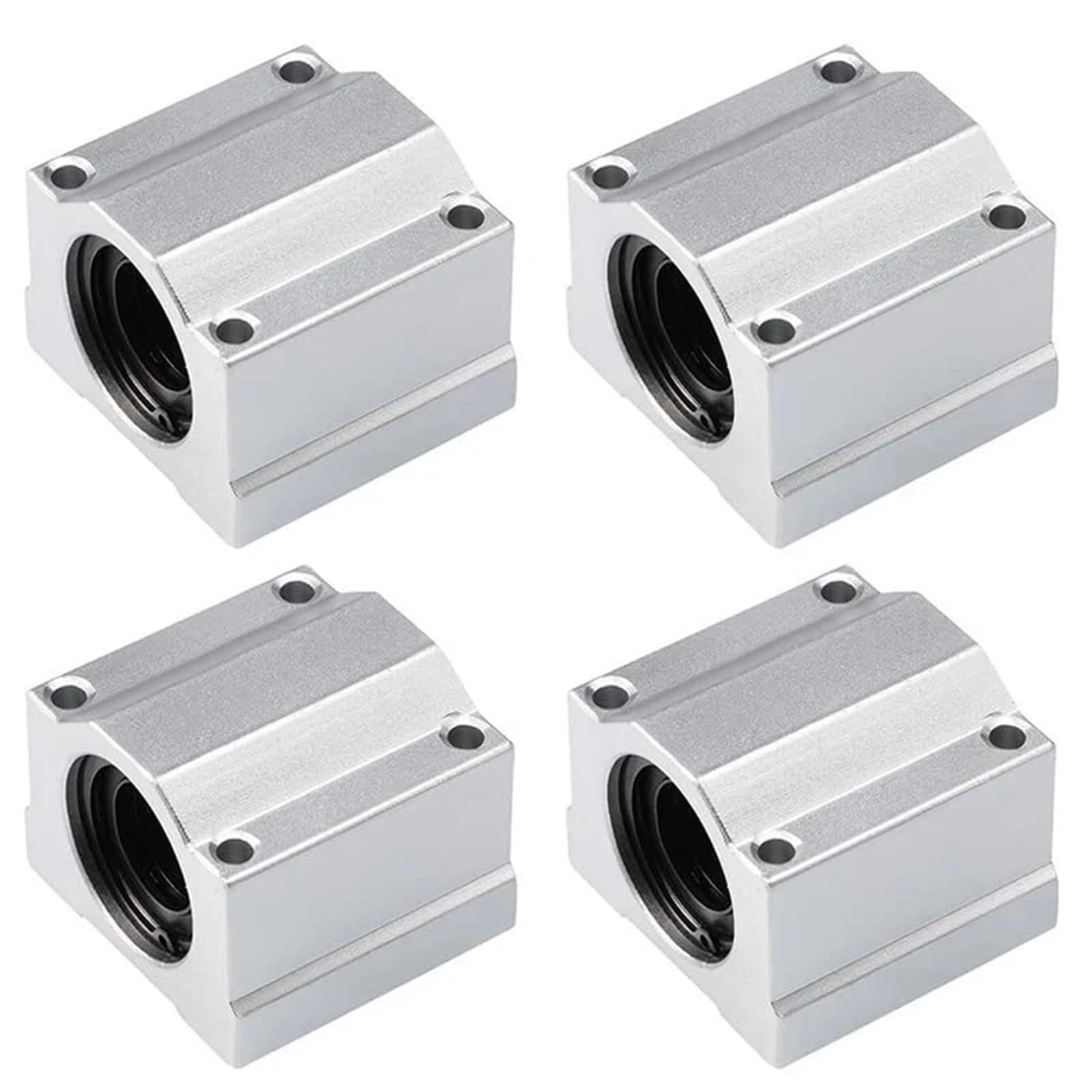 Lot de 4 roulements à billes à mouvement linéaire, bagues de bloc coulissant SC6UU SCS8UU SC10UU SC12UU SC16UU for arbre de rail linéaire Guild imprimante 3D(SC6UU)