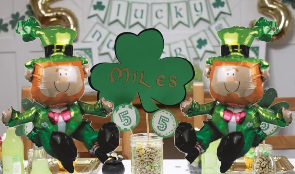 St. Patricks Day Lucky Balloons - Sitting Green Irish Man Foil Balloons for Saint Patrick's Day Birthday Baby Shower Party Decoration Supplier